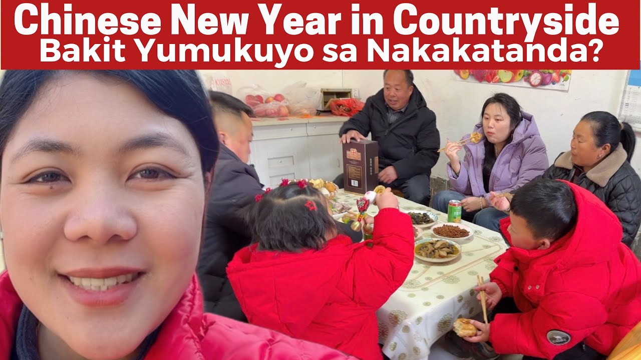 Filipina in China Celebrating the Chinese New Year in Countryside with Chinese family. 