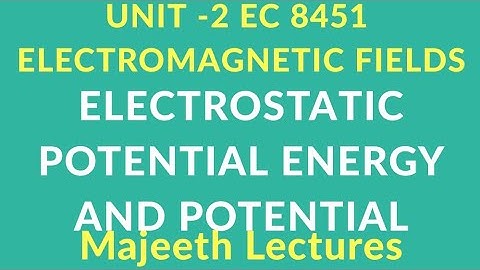 EC 8451-ELECTROSTATIC POTENTIAL ENERGY & POTENTIAL