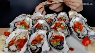 ASMR FOOD  SPICY RAW OYSTERS MUKBANG!! NO TALKING!!