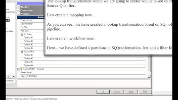 Informatica : Partitioning Lookup Transformation using Partial Pipeline