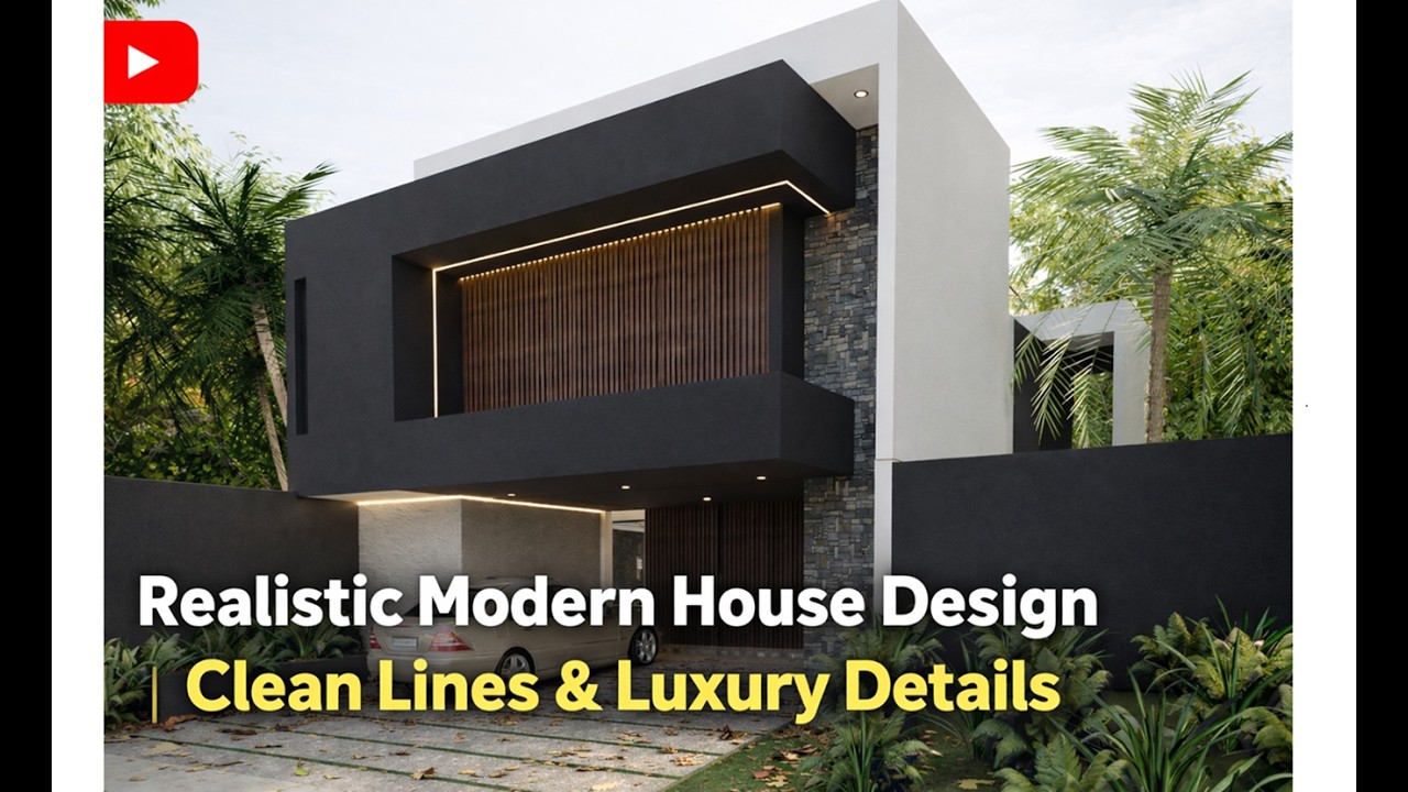 Realistic modern house design, Clean lines and Luxury details