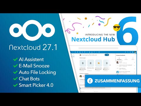 Nextcloud Hub 6 - AI Assistent, verbesserte Meetings und nicht mehr nur PHP