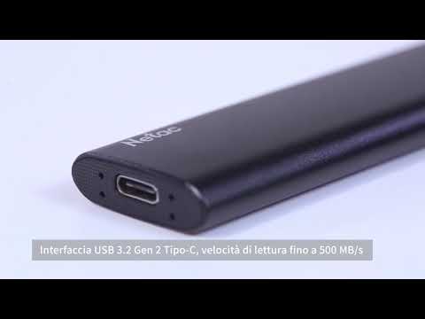 Netac ssd portatile 500gb, disco ssd portatile, ssd esterne, unità a stato solido esterna per Mac,