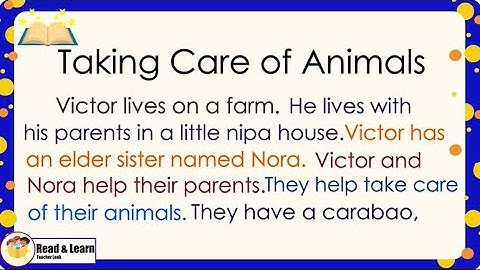 Developing Reading Power 3 l Exercise No. 3 Taking Care of Animals