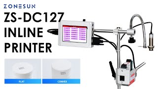 ZONESUN Inkjet Printer Date Coding Machine 12.7mm Code Production Line ZS-DC127