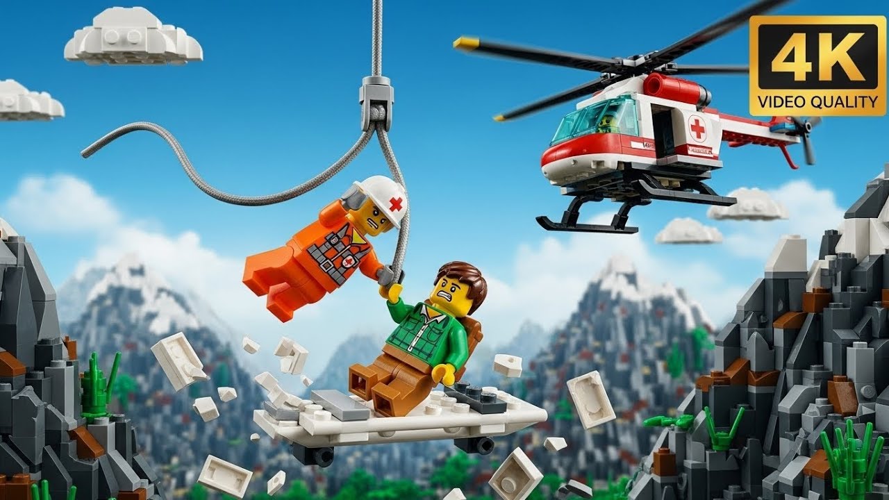 The Rescue Stretcher Broke During a LEGO City Helicopter Lift  🚁🚑💥