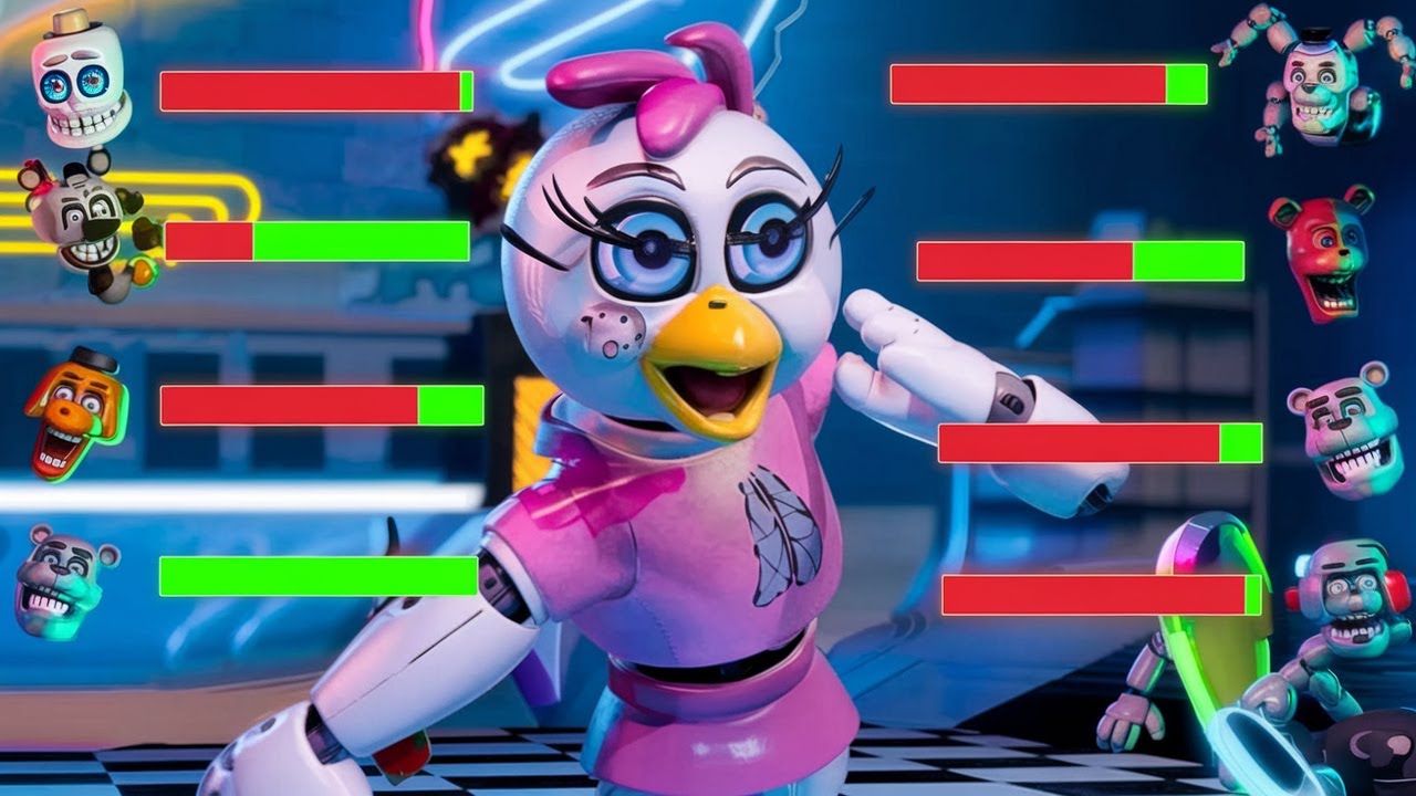 Top 5 BEST SECURITY BREACH vs FNaF Fight Animations WITH Healthbars