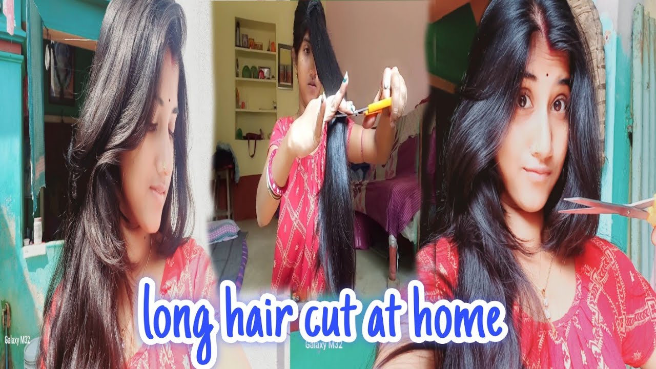 long haircut at home 😍💇‍♀️ ll haircut at home bangla ll layer cut for long hair😍ll#haircut #longhair