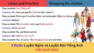 (12) LUYỆN NGHE NÓI TIẾNG ANH - Shopping for clothes | Going Shopping - Let&#39;s study with Mây