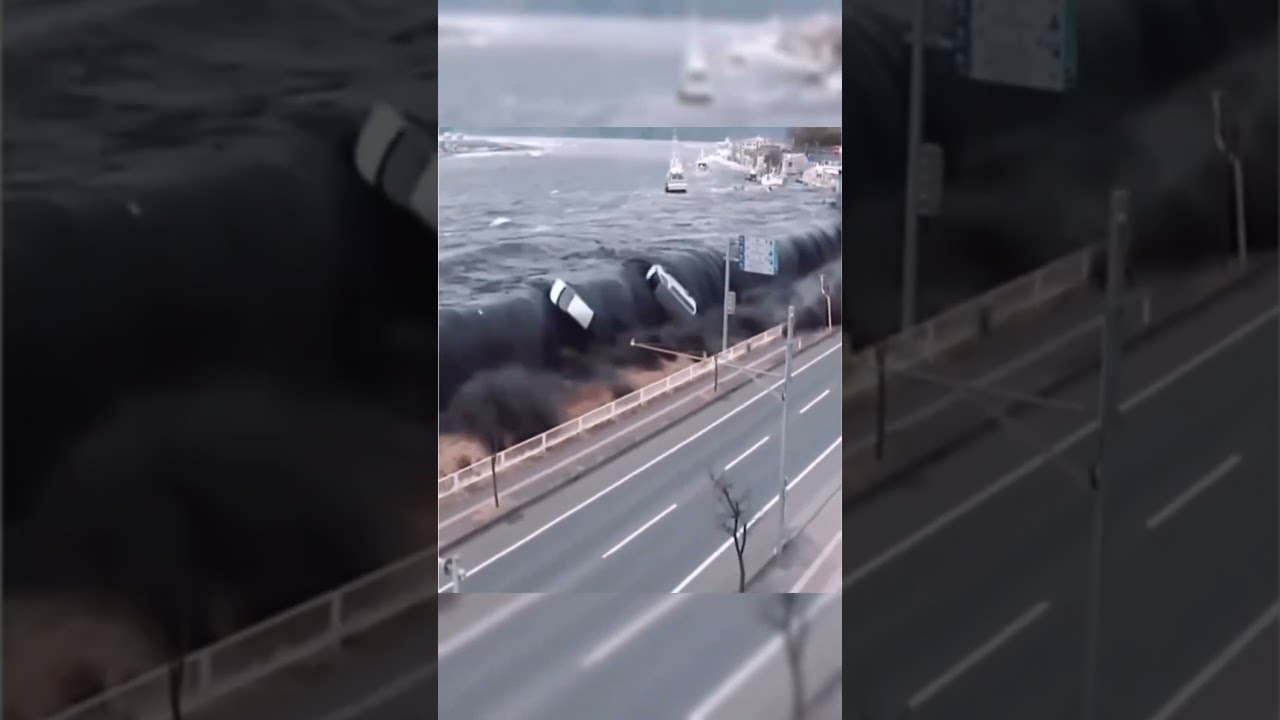 Исторические кадры цунами 2011 года в Японии