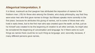 3. Allegorical Interpretation II