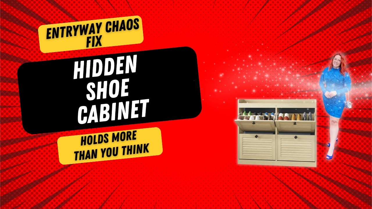 @GarveeHome Large Shoe Storage Cabinet Review 4 Flip Drawer Hidden Entryway Shoe Organizer