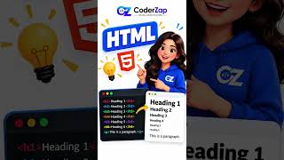 HTML Headings & Paragraphs Explained  | h1 to h6 + p Tag | HTML Tutorial #shorts
