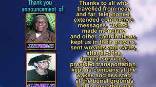 Felix Fenelon and Celina Fenelon thank you