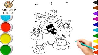 Sanrio Characters Rainbow Coloring Tutorial 💖 Art Snip Genius