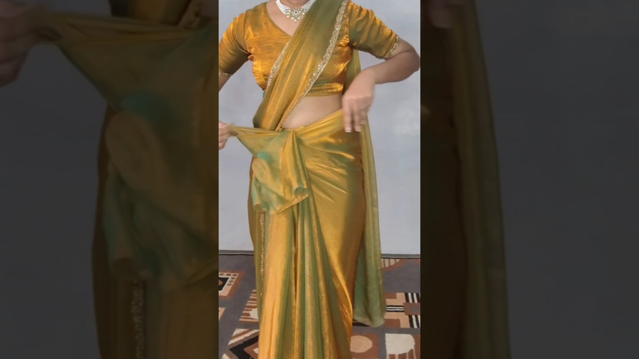 latest chiffon silk saree draping tutorial/without any problems perfect side pleats #saree #drape