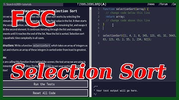 Selection Sort - FreeCodeCamp Challenge