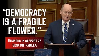 Senator Coons delivers remarks after Senator Padilla was forcibly removed from DHS press briefing