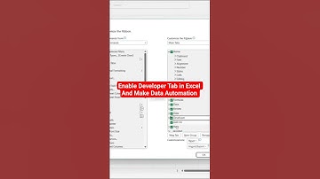 Enable Developer Tab in Excel | Make Your Data Automation