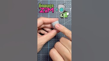 Making my own GIR -Invader Zim character with polymer clay #GIR #invaderzim #polymerclay #amiibo