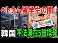 【悲報】ベトナム人「日本より韓国へ行く」⇒週1授業で工場送りにされ不法滞在3.4万人で韓国社会が大混乱ｗｗｗ