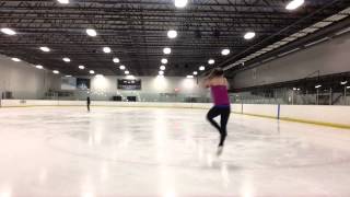 Double axel double loop figure skating jump combination