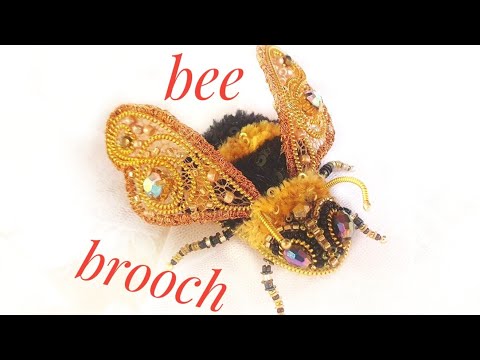 Beaded bee brooch/Beaded bumblebee/Beaded honey bee/Beaded brooch/Брошь ПЧЕЛА из бисера и бусин