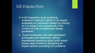 UX Inspection - A Practical Approach