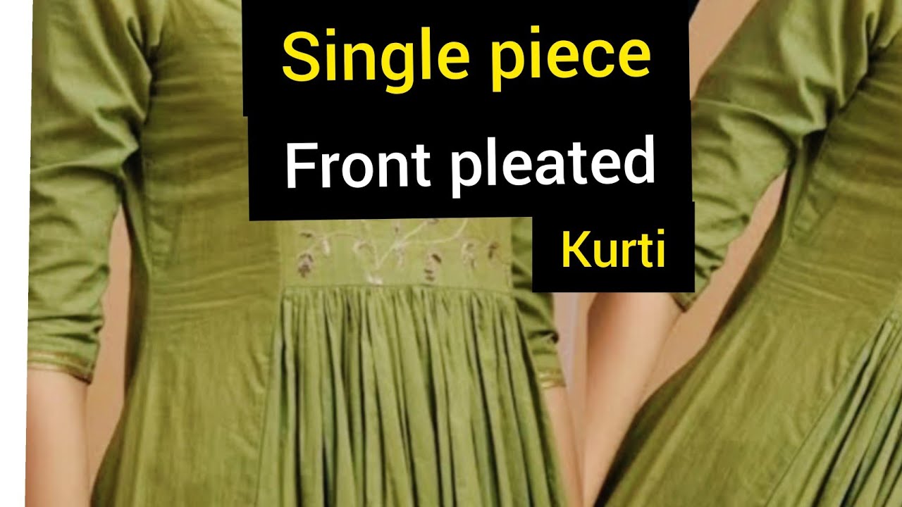 Front Pleated ALine yoke Kurti Cutting And Stitching Malayalam YouTube