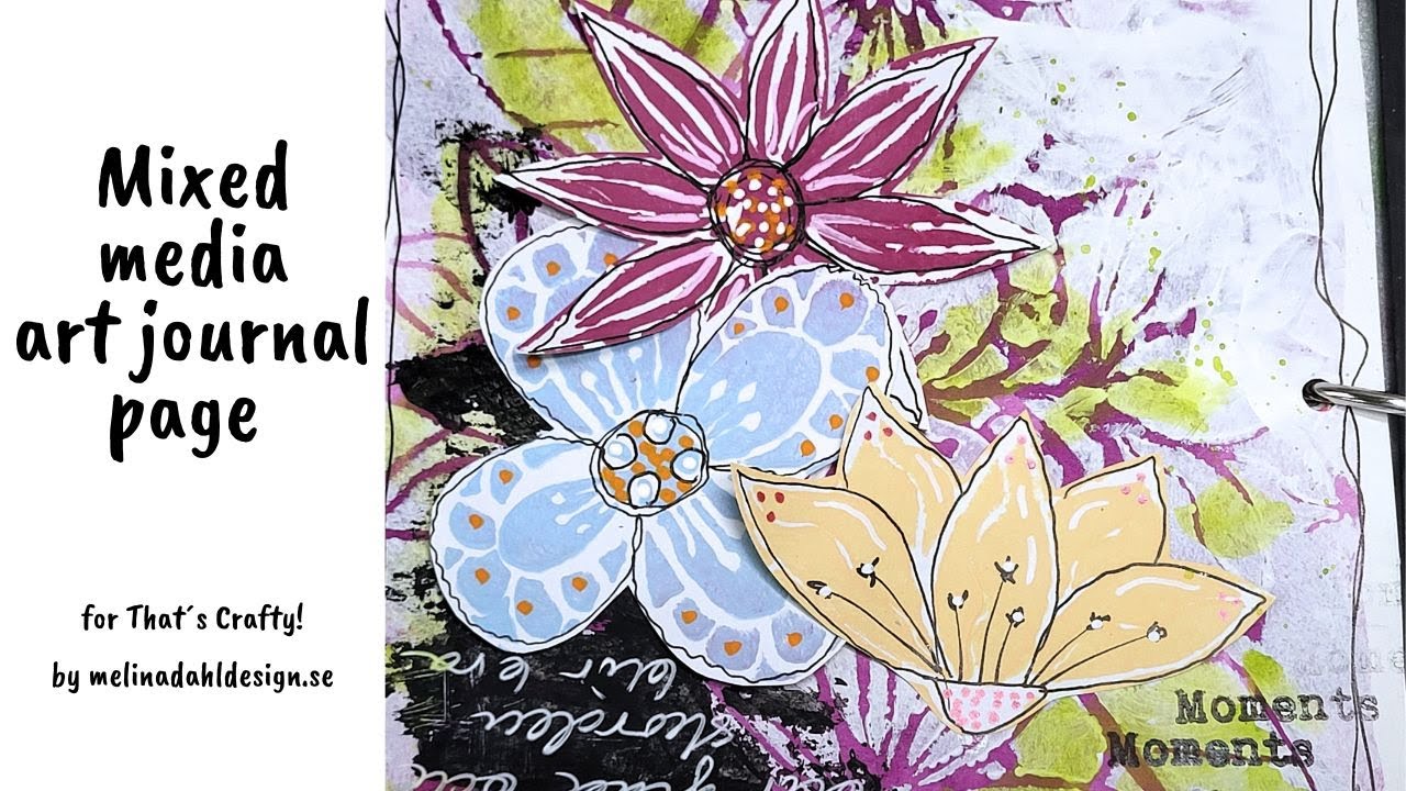 Moments - Art journal page with a new stencil