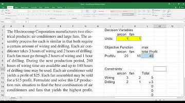 Linear Programming Solution Using MS Excel Solver (Filipino, Tagalog)