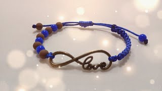 Pulseira metade macramé, metade miçanga com pingente, fácil, rápido, leve e lucrativo /@mariasbijus 