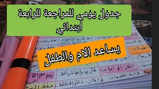 جدول يومي للمراجعة للرابعة ابتدائي