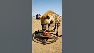 Will the hyena dodge the trap and get the meat? 🐆🥩❓Lakadbaggha bachkar maas le paayega? #hyena #trap
