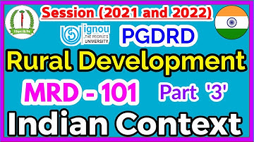 MRD 101 Solved Assignment 2021-22 IGNOU Rural Development Indian Context PGDRD Post Graduate Diploma