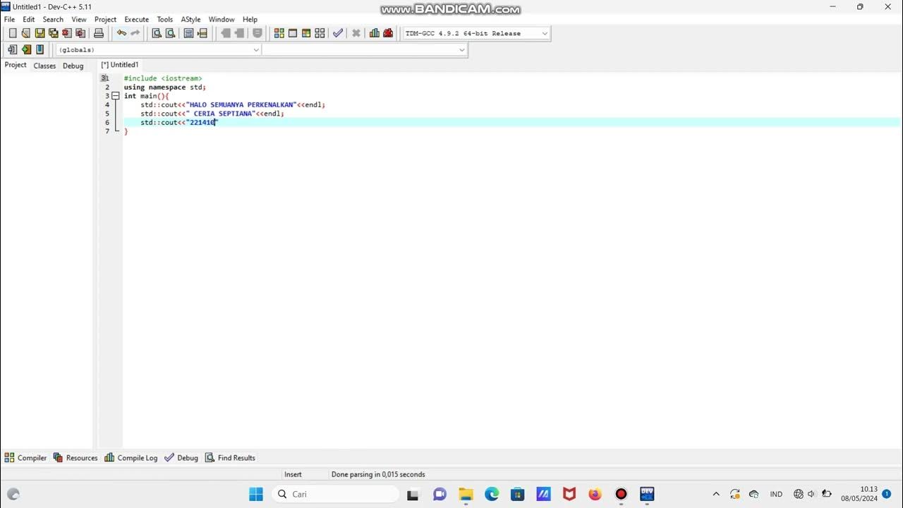 Tutorial membuat program sederhana menggunakan DevC++ - YouTube