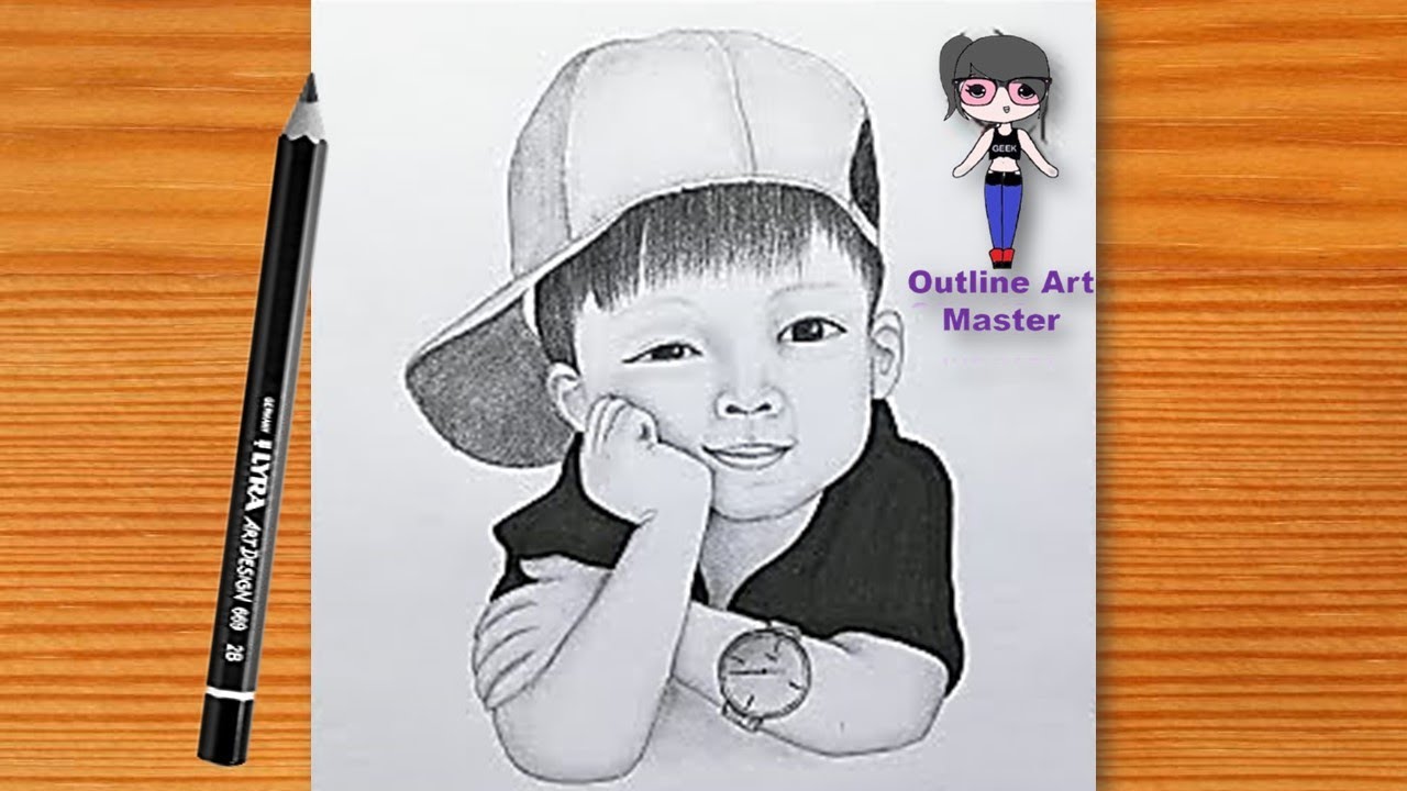 Cute Boy Smiling Sketch Your Design Stock Vector (Royalty Free) 193658498 |  Shutterstock