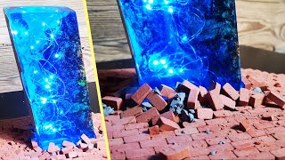 Epoxy Resin Lamp with mini bricks - Resin Art - DIY