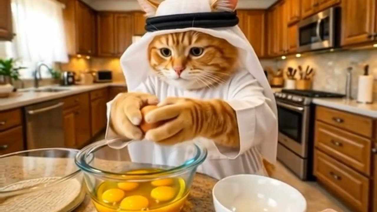 A Cat Tried to Bake a Cake for His Family 🧡🐱🍰 ||orangecat ||catstory 