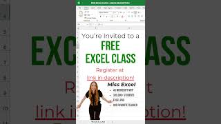 FREE Excel Class‼️ #excel