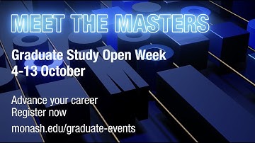 Meet the Masters - Graduate Study Open Week | 4-13 October