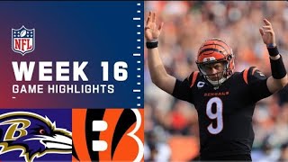 Baltimore ravens vs Cincinnati Bengals  week 16 highlights