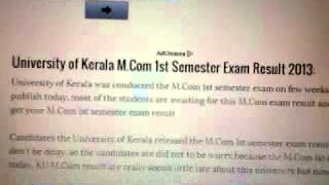 University of Kerala M.Com 1st Semester Exam Result 2013