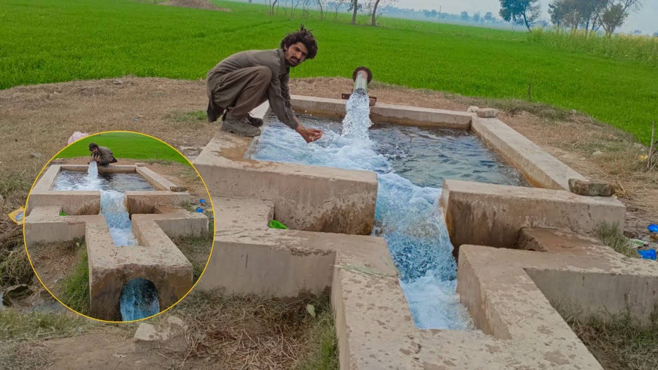 Pool chul ra ha tubewell ka pani bhut cool ha yar nhau ka ni|