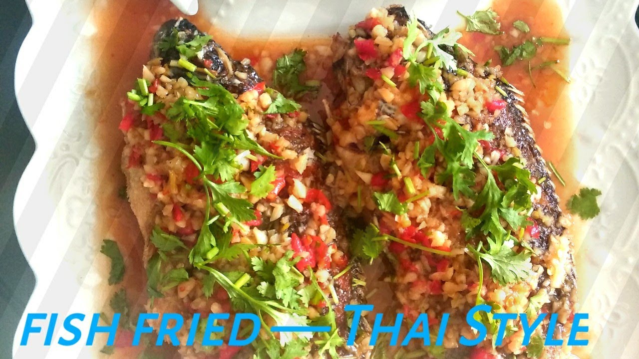 Fried Fish with Tamarind Sauce//Tilapia Fish Fired in Thai Style//Thai
