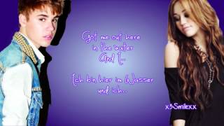 Overboard - Justin Bieber Ft. Miley Cyrus (Lyrics + Deutsche Übersetzung) chords