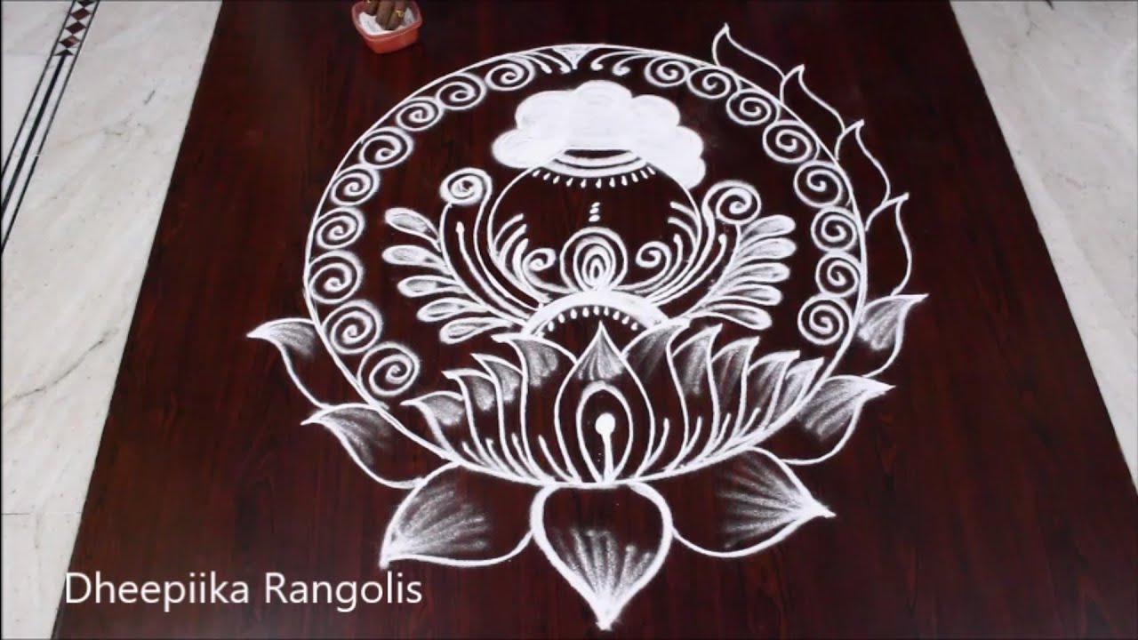Beautifull freehand pongal pot rangoli design * sankranthi muggulu ...