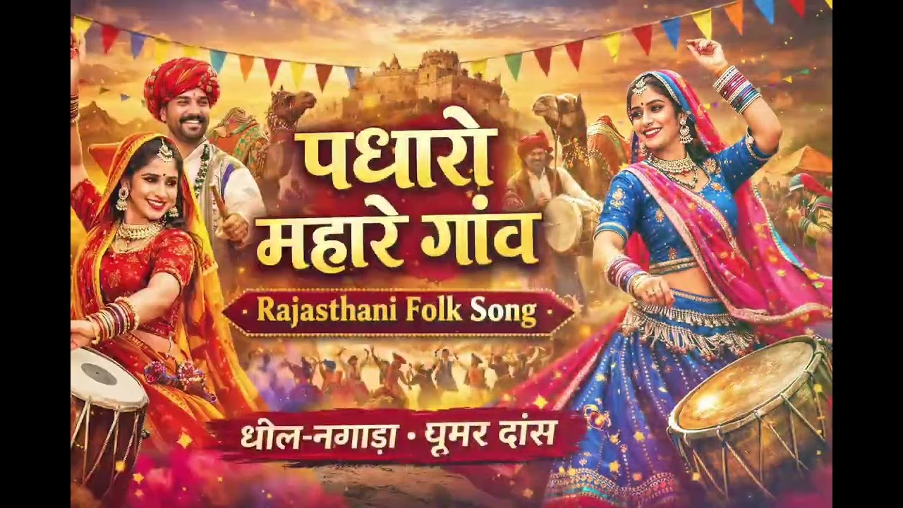 Padharo Mhare Gaon 🎶 | New Rajasthani Folk DJ Song 2026 | Dhol Nagada Dance | Marwadi Lokgeet