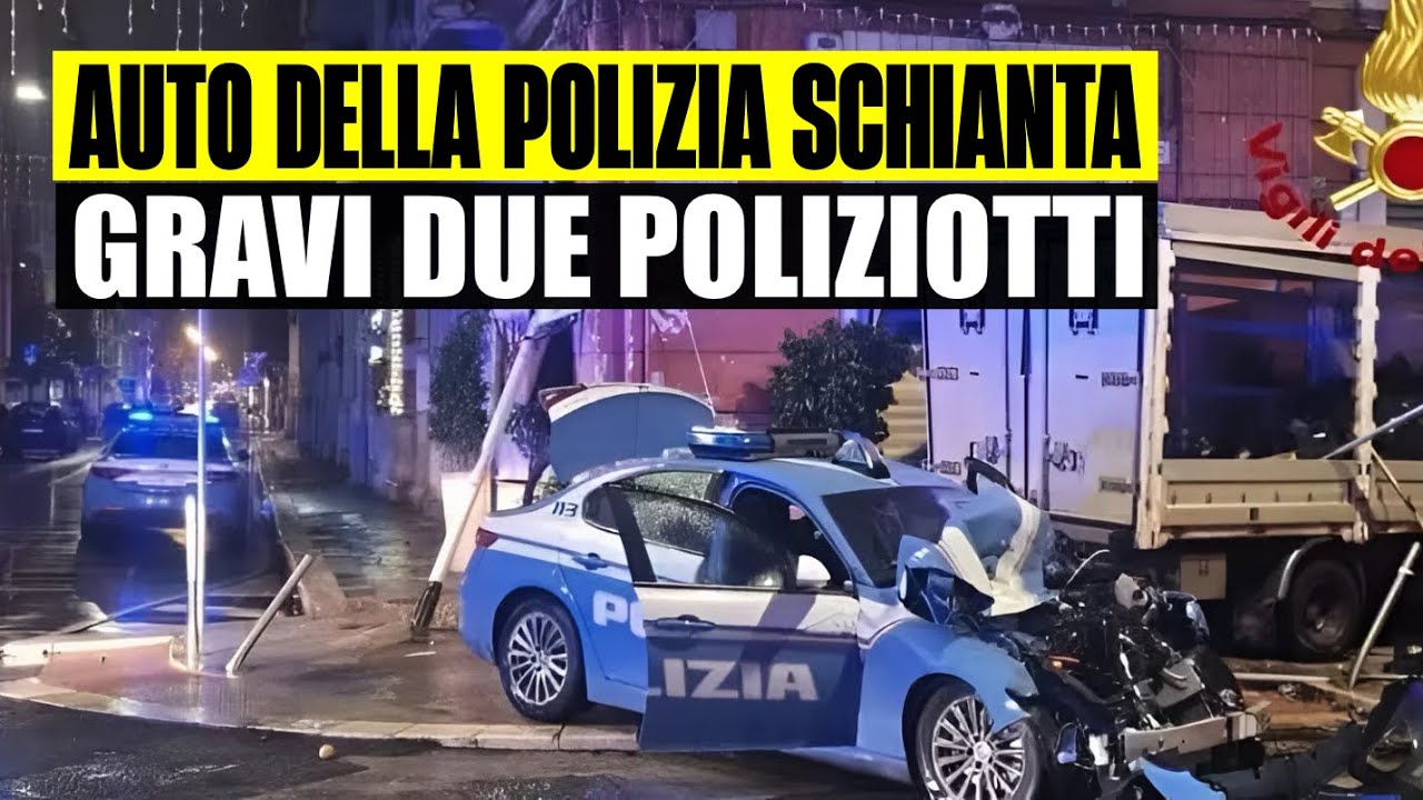 ULTIM'ORA AUTO DELLA POLIZIA SI SCHIANTA CONTRO FURGONE: GRAVI DUE ...