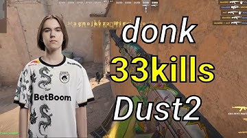 CS2 donk pov demo Faceit 33kills! Dust2 Kill Highlights! | 2024/05/23 #CS2 #Demo #POV